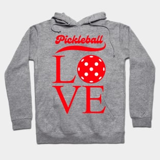 LOVE  Pickleball  , cute design for pickleball players to wear at games and tournaments, Retro style Hoodie